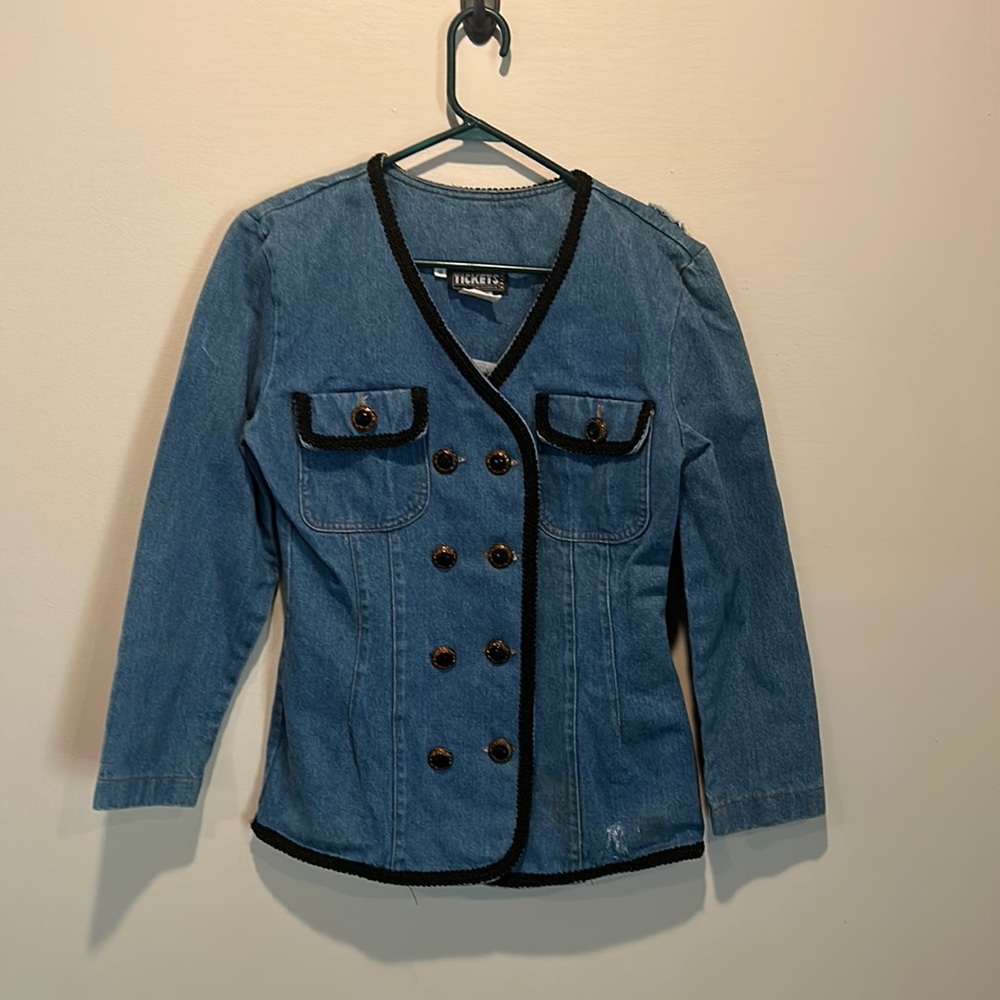 Vintage denim blazer/military jacket